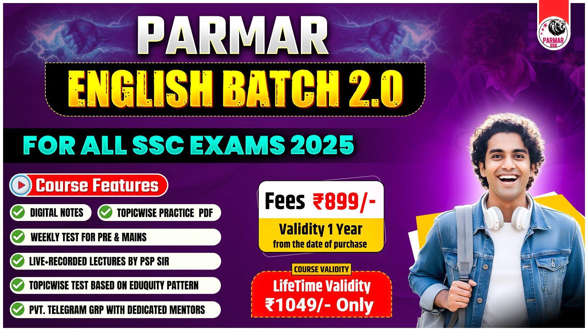 PARMAR ENGLISH BATCH 2.0**